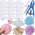 DIY Stress Ball Making Kit with Filler-15PCS Stress Ball Making Kit Stress Balls, Transparent Blank Skins with Air Pump & Expander Tool for Pressure Squishy Balls for Adult
