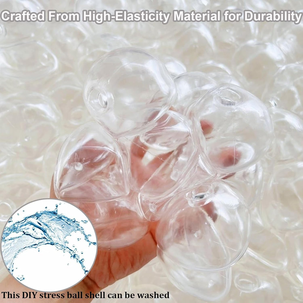 DIY Stress Ball Making Kit with Filler-15PCS Stress Ball Making Kit Stress Balls, Transparent Blank Skins with Air Pump & Expander Tool for Pressure Squishy Balls for Adult