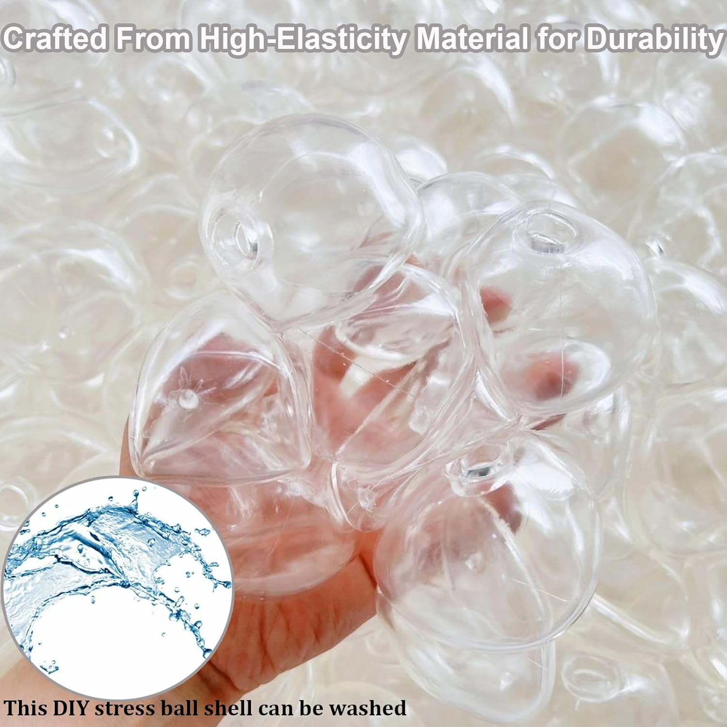 DIY Stress Ball Making Kit with Filler-15PCS Stress Ball Making Kit Stress Balls, Transparent Blank Skins with Air Pump & Expander Tool for Pressure Squishy Balls for Adult