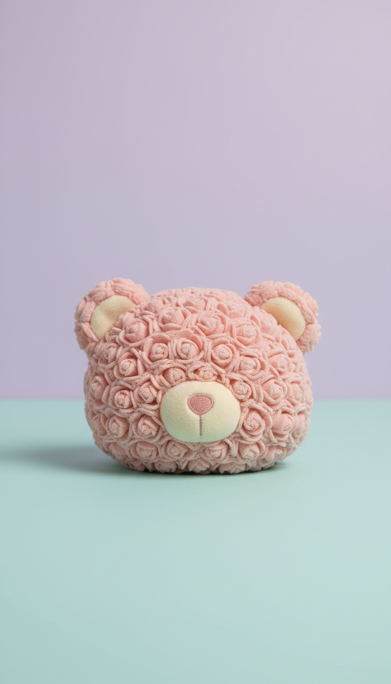 Rose Bear Squishy Toy, Blush Pink