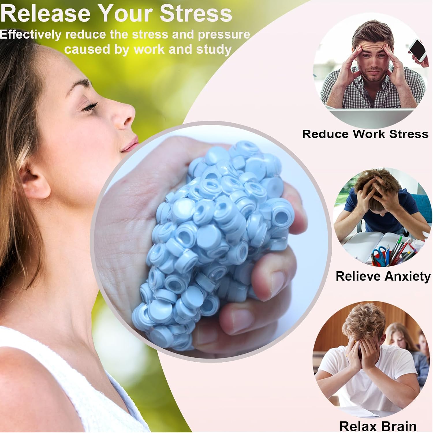 DIY Stress Ball Making Kit with Filler-15PCS Stress Ball Making Kit Stress Balls, Transparent Blank Skins with Air Pump & Expander Tool for Pressure Squishy Balls for Adult
