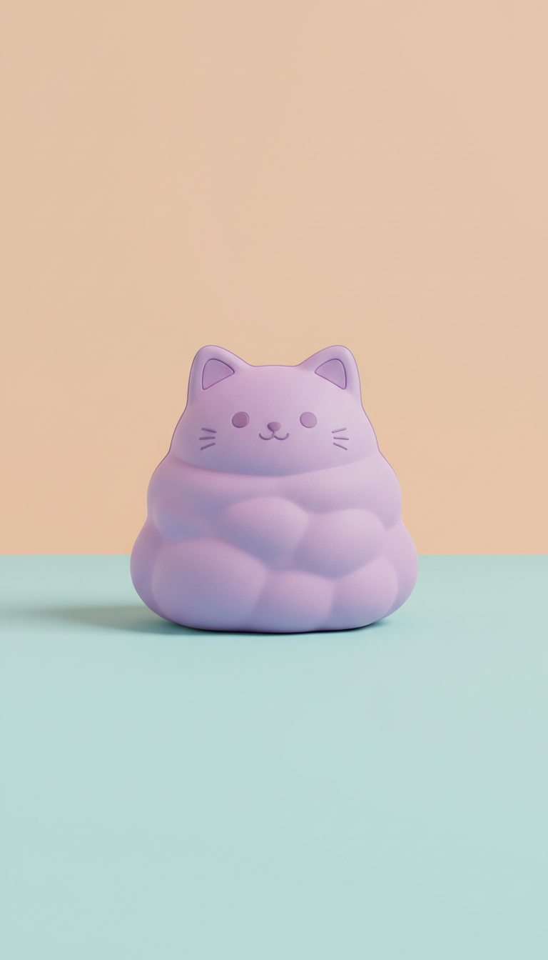 Lilac Cat Squishy Toy, Cloud Soft