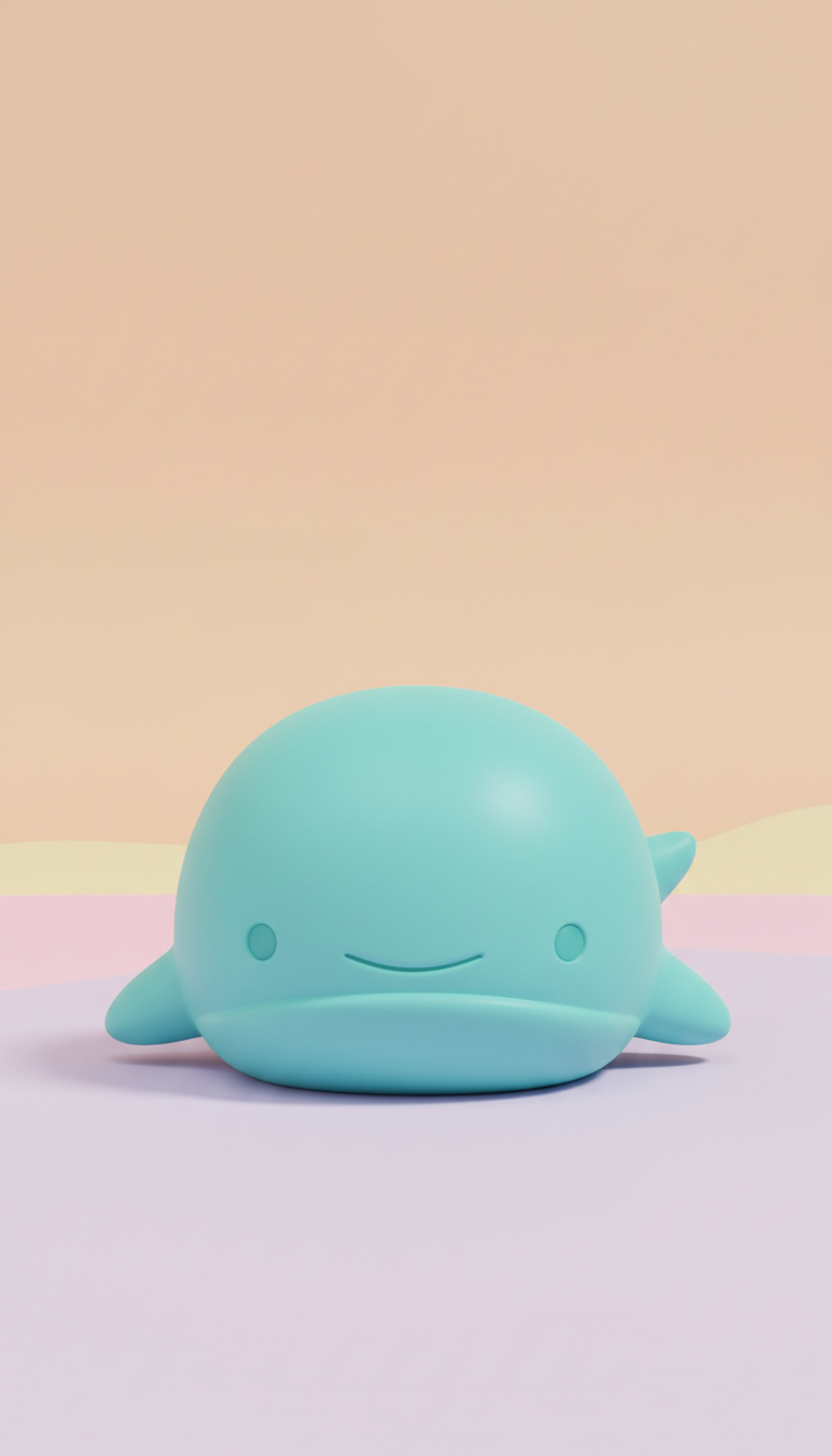 Aqua Whale Squishy Toy, Tranquil Blue